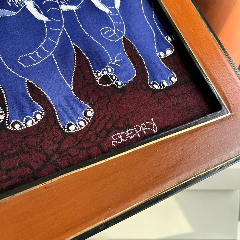 Contemporary Batik 90’s A Herd of Elephants 15.5" X 15.5" - Picture 16 of 16